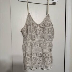 Maurices Cream Lace Tank Top